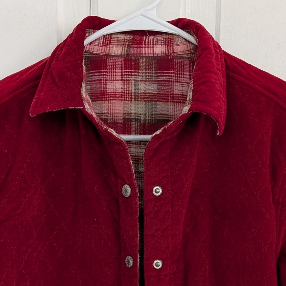 Guide Series Women's Reversible Chore Coat SMALL Plaid Quilted Barn Outdoor - Picture 6 of 8
